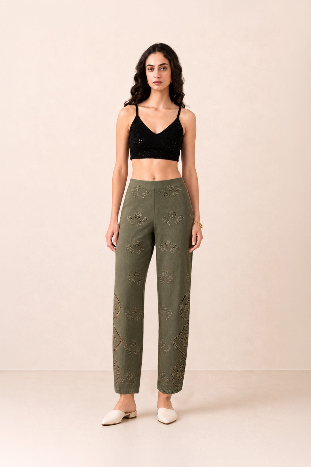 Avel Olive Lace Pants