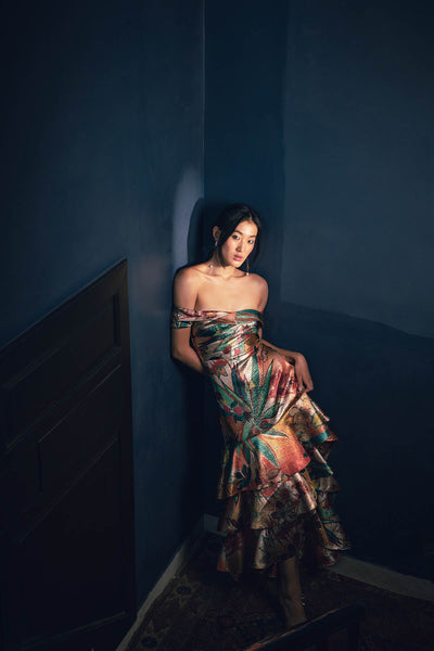 Shriya Saran in Renata Tiered Midi Dress