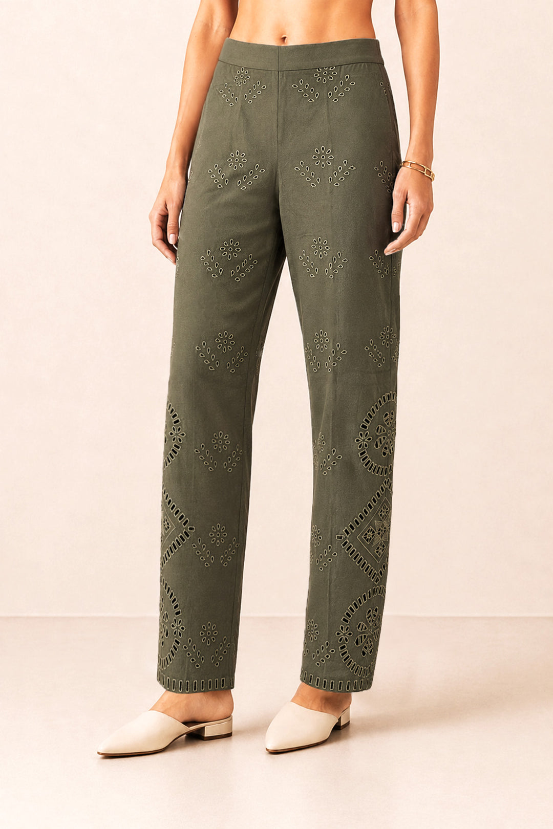 Avel Olive Lace Pants