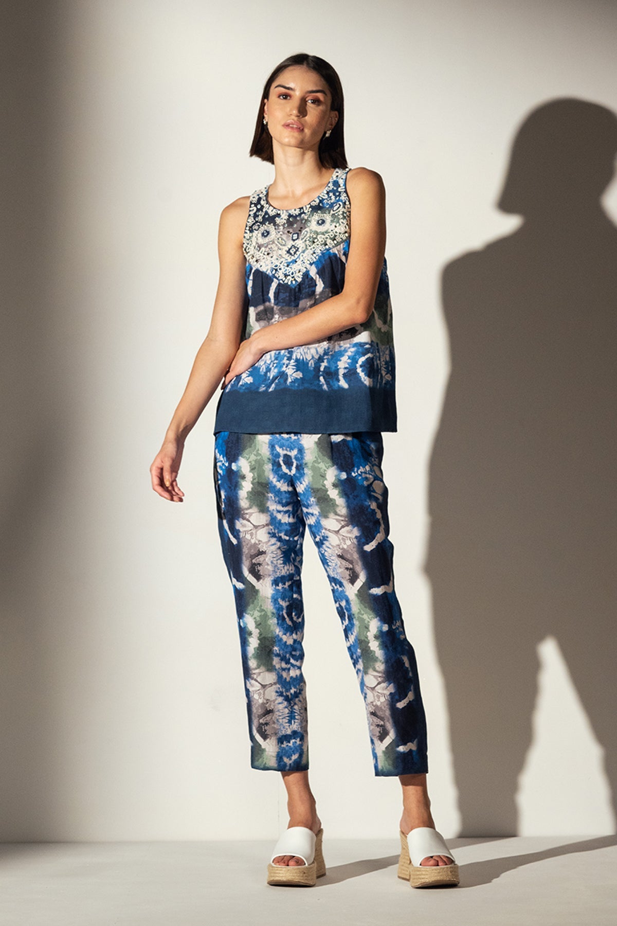 Silvana Embroidered Yoke Tank Top