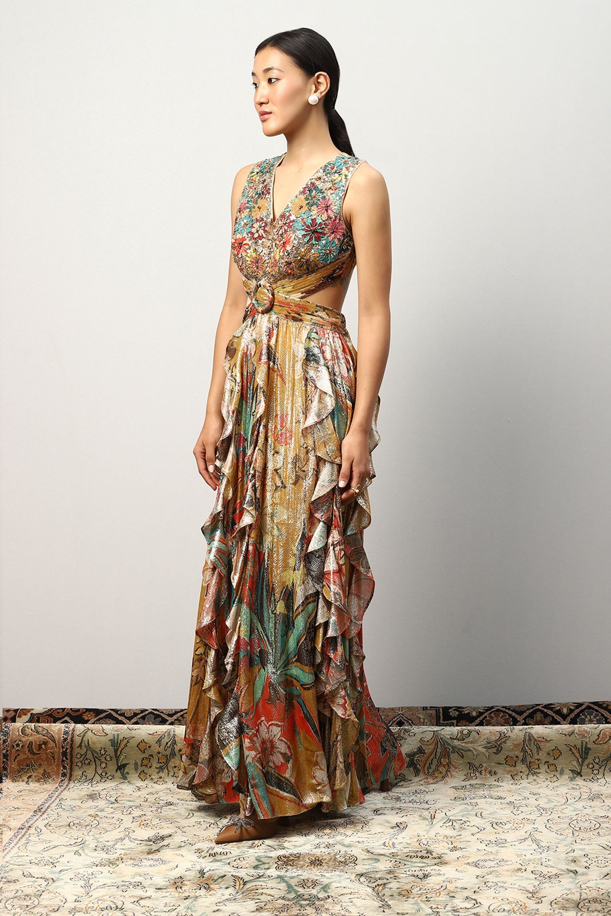 Delraaz in Aurelia Ruffled Maxi Dress