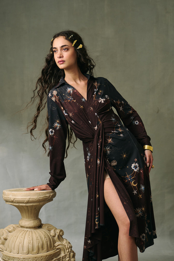Astrielle Gathered MIDI Dress