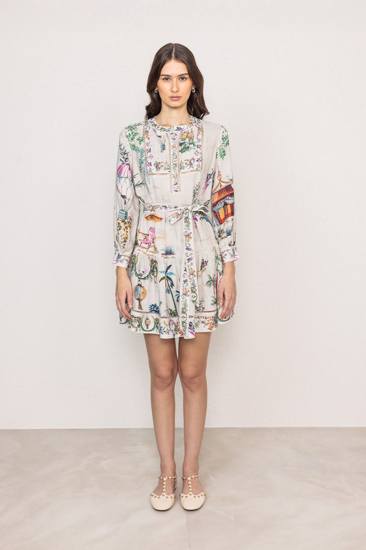 Tern Pleated Yoke Mini Dress