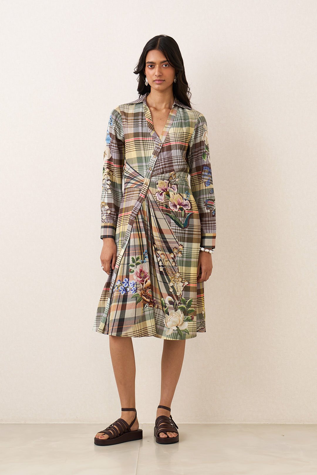 Fiona Overlap Midi Dress