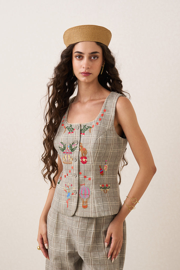 Ira Square Neck Waistcoat