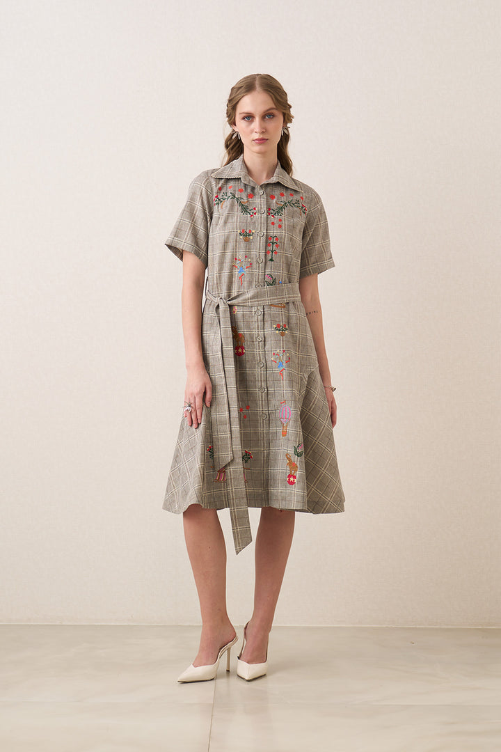 Mira Collared Midi Dress