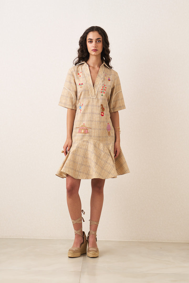 Olivia Collar Flared Dress