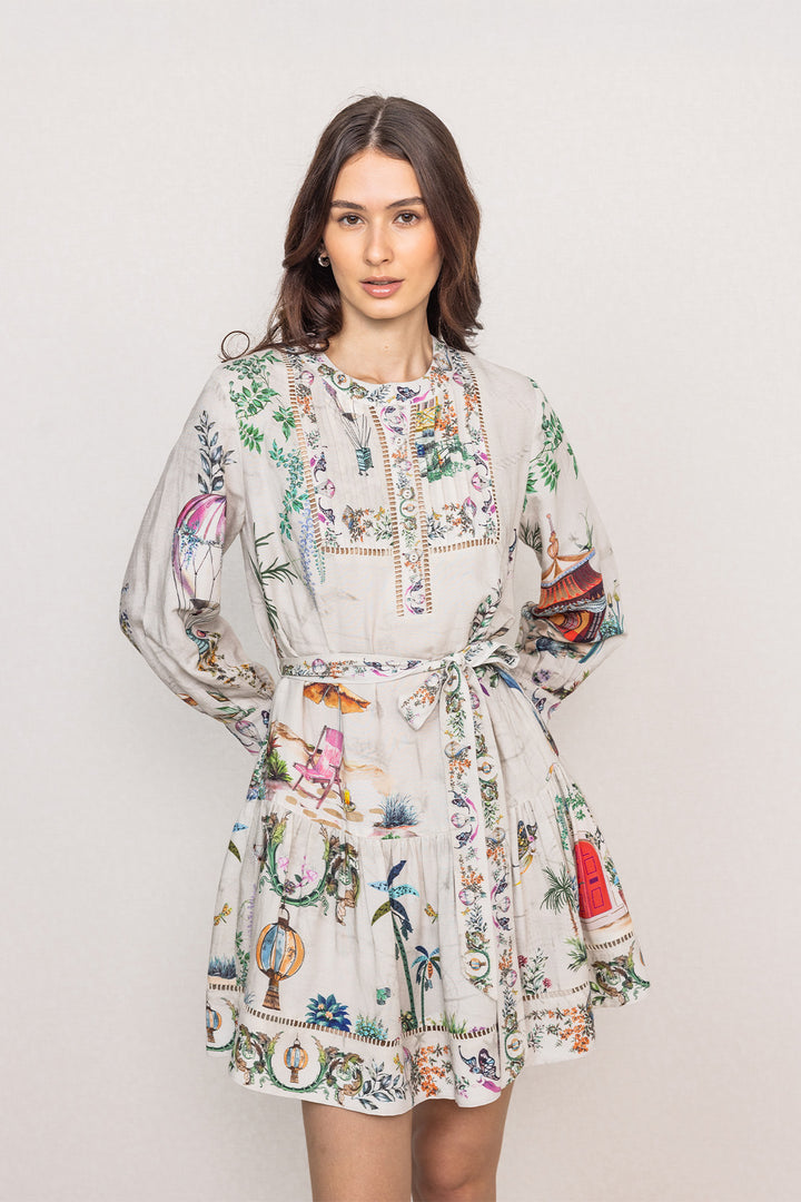 Tern Pleated Yoke Mini Dress
