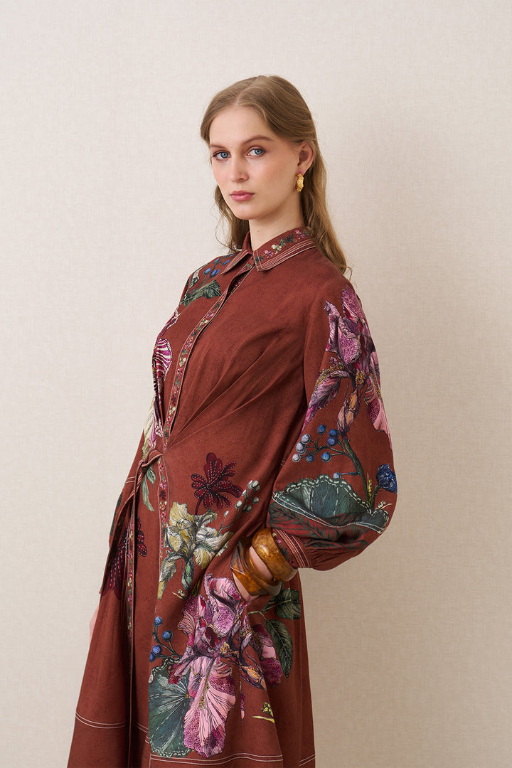 Hollis Wrap Tie Midi Dress