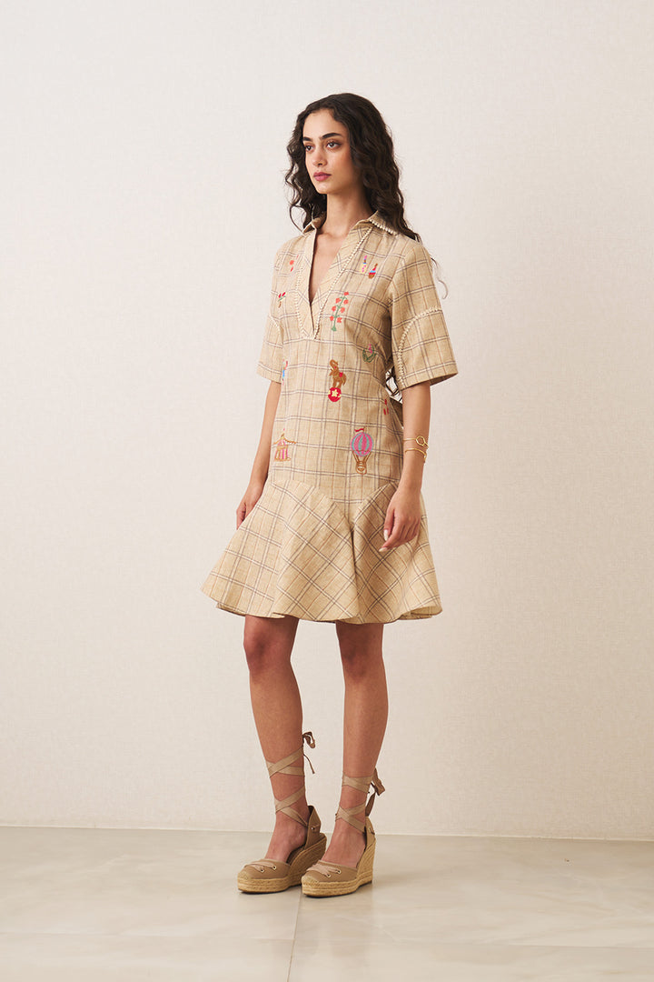 Olivia Collar Flared Dress