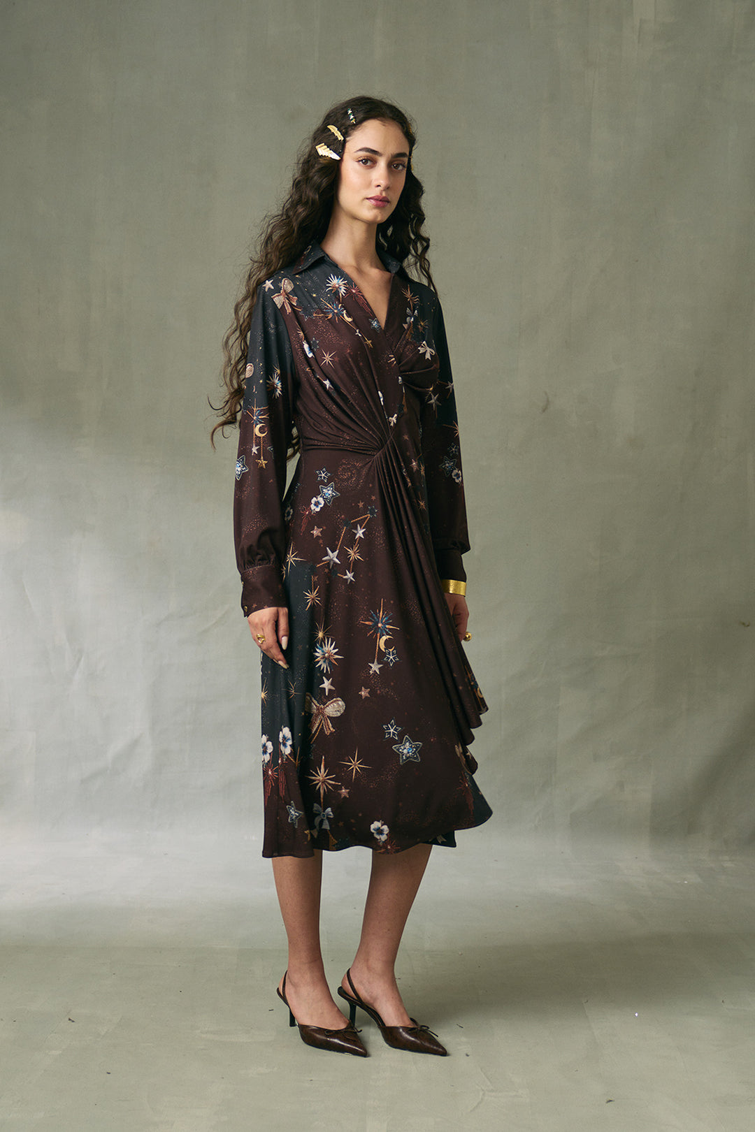 Astrielle Gathered MIDI Dress