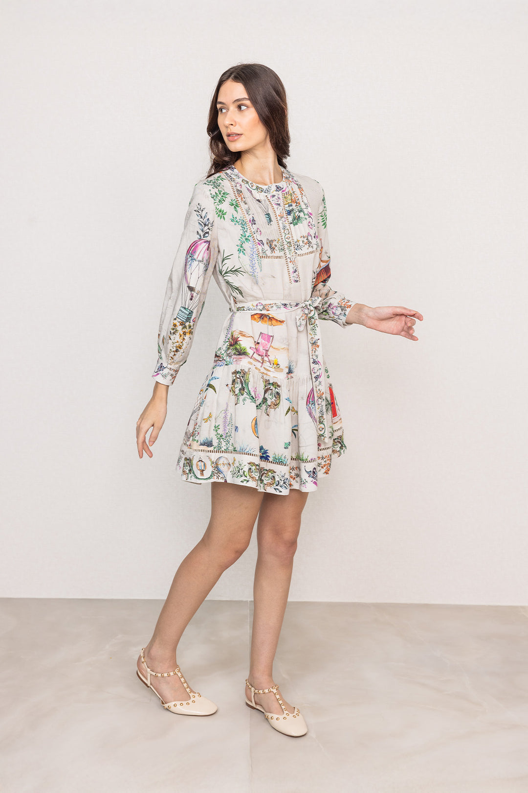 Tern Pleated Yoke Mini Dress