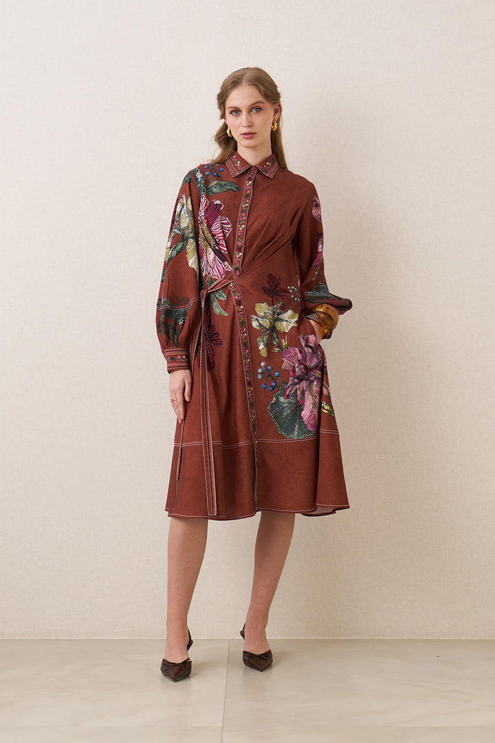 Hollis Wrap Tie Midi Dress