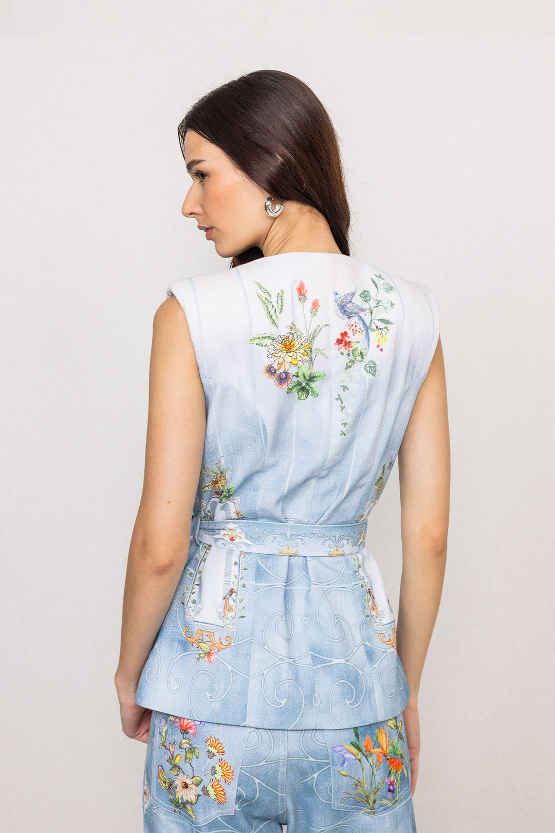 Rafia Belted Waist Coat