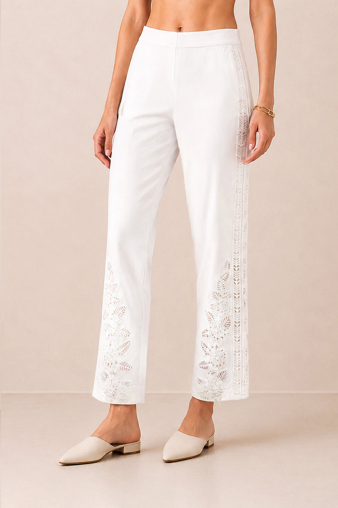 Dalen White Lace Pants