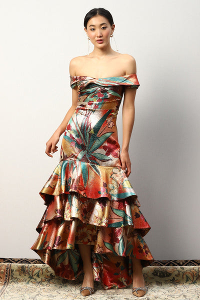 Shriya Saran in Renata Tiered Midi Dress