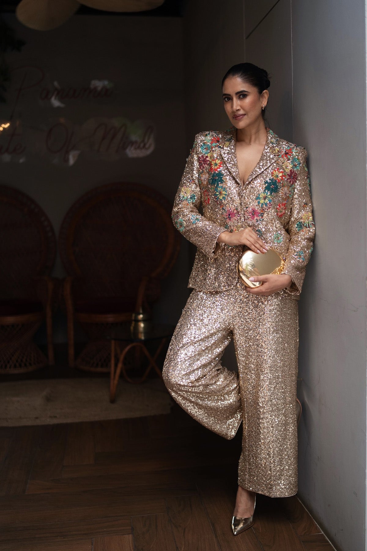 Alish Pekh in Roma 3D Embroidered Sequin Jacket