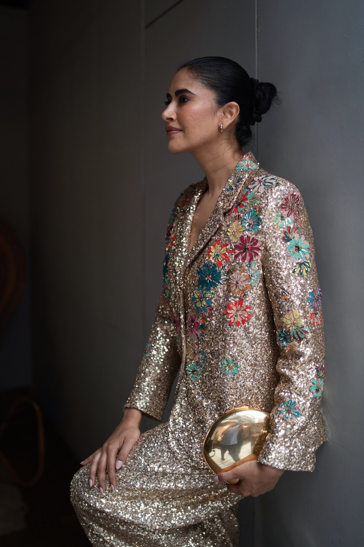Alish Pekh in Roma 3D Embroidered Sequin Jacket