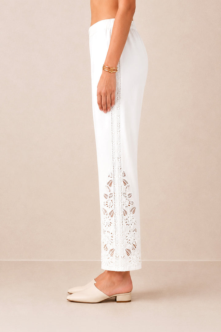 Dalen White Lace Pants