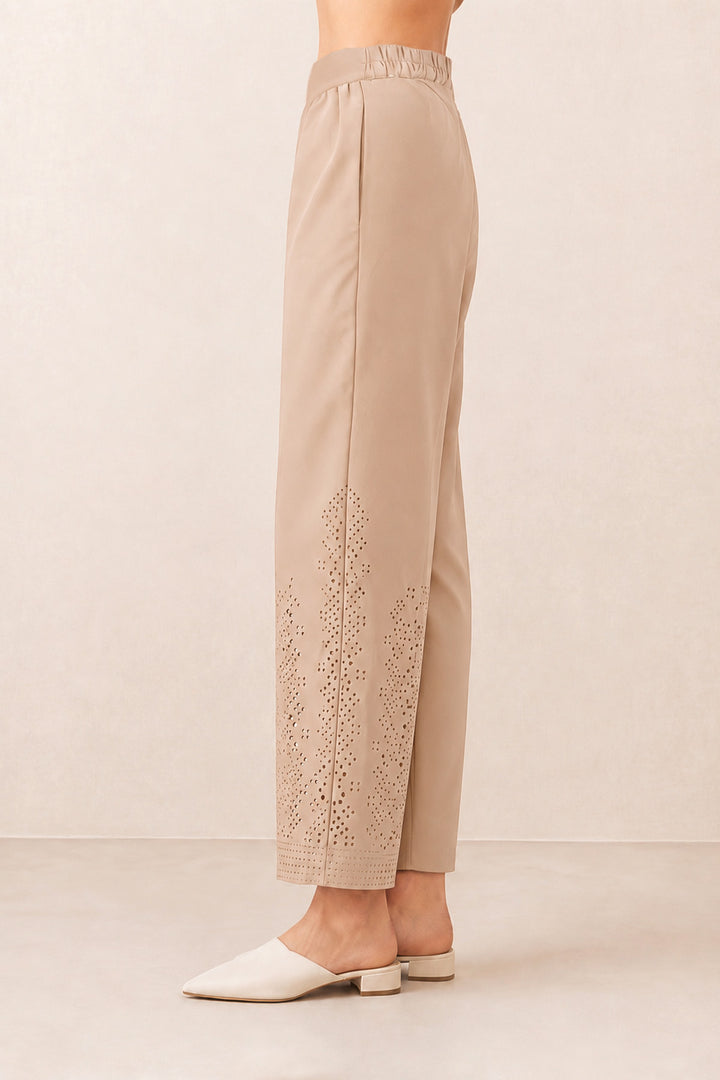 Yuna Beige Lace Pants