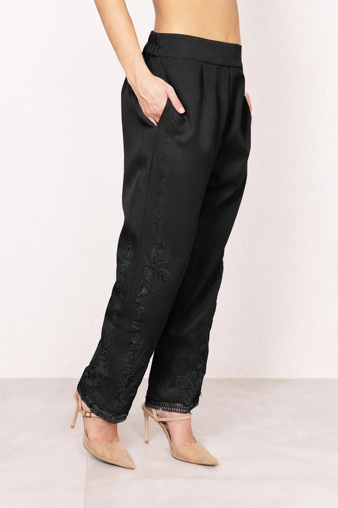 Mae Black Lace Pants