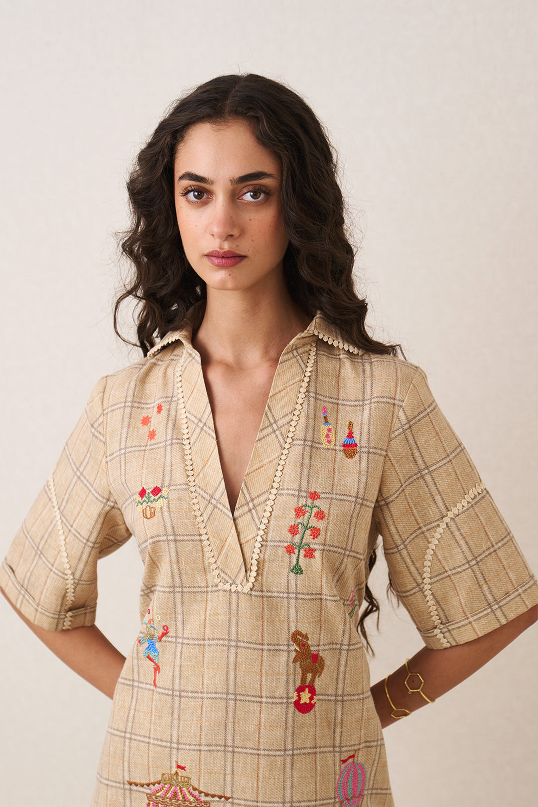 Olivia Collar Flared Dress