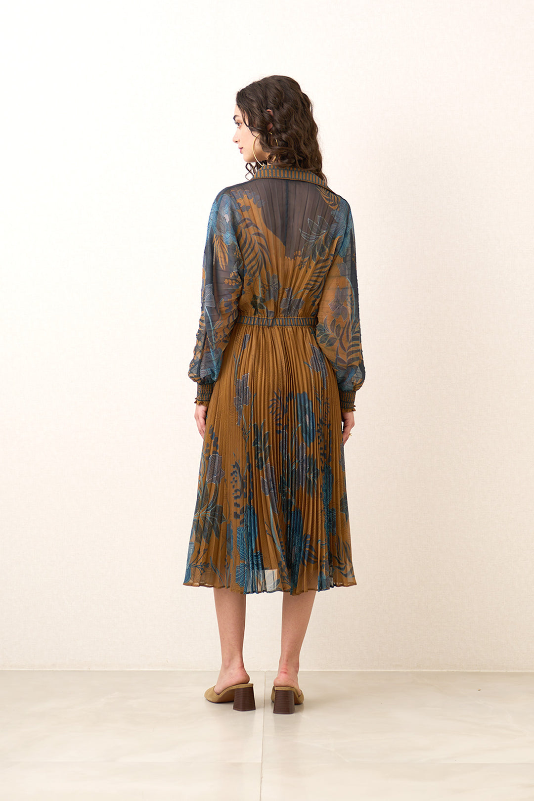 Cally Sleeved Pleated Dress