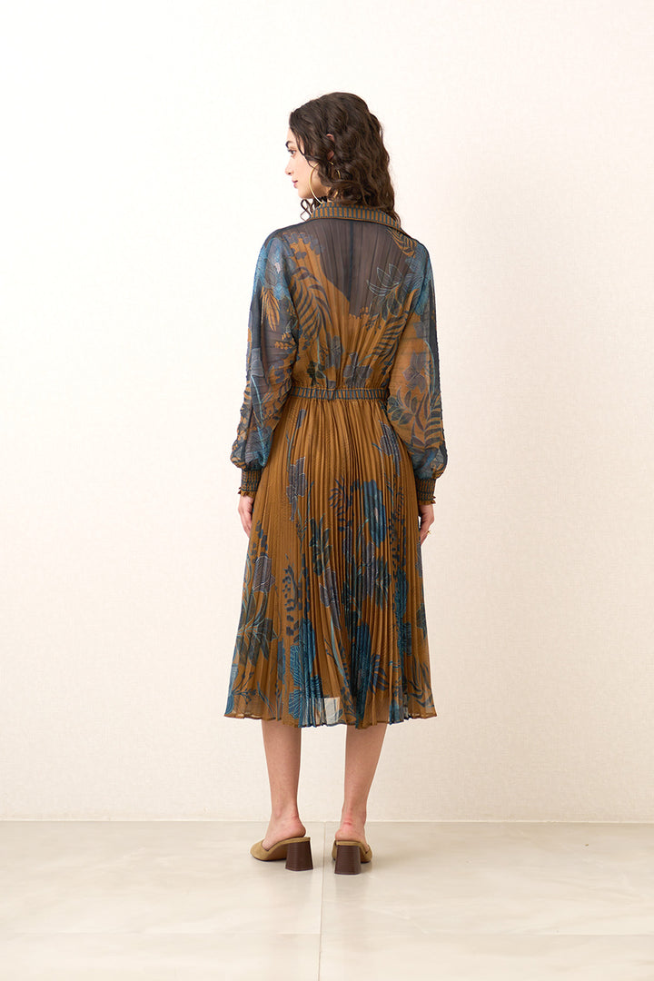Cally Sleeved Pleated Dress