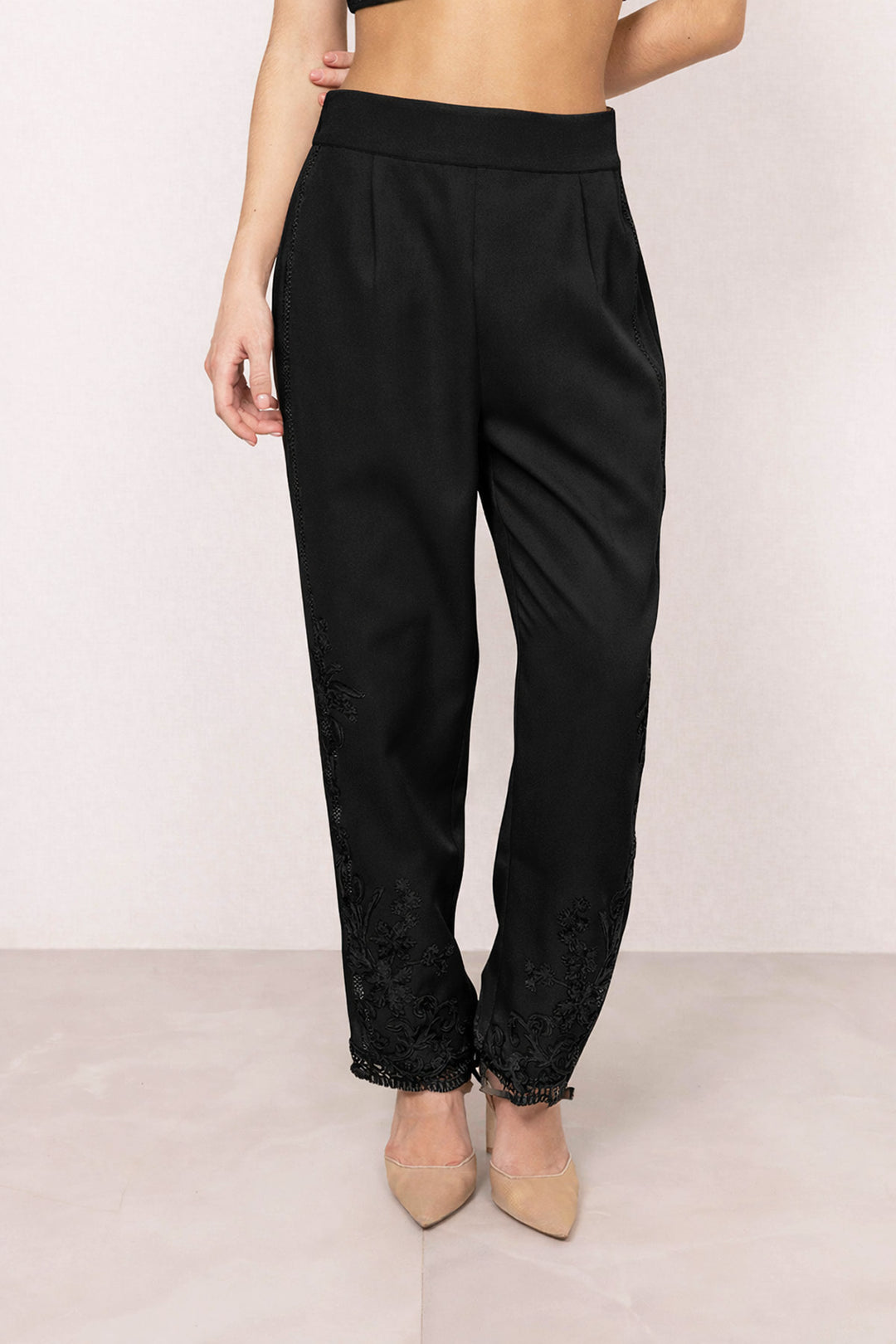 Mae Black Lace Pants