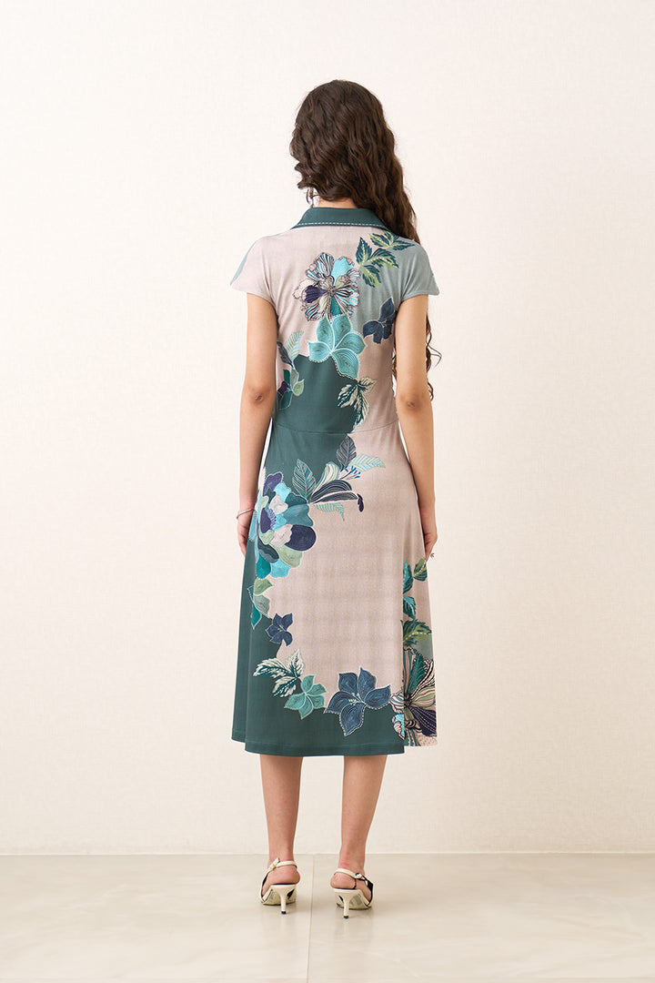 Nayara Waist Gather Midi Dress