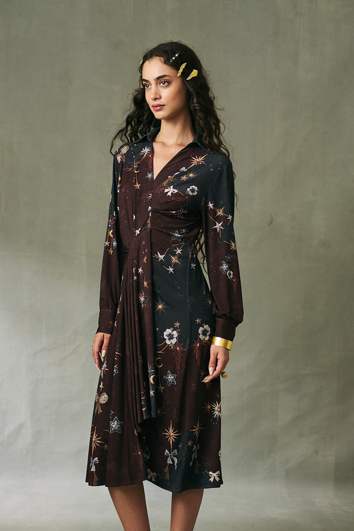 Astrielle Gathered MIDI Dress