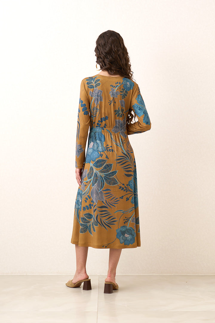 Yavira Gathered Midi Dress
