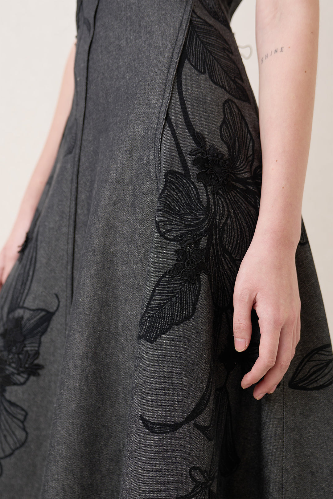 Caspia Boat Neck Panel Midi Dress