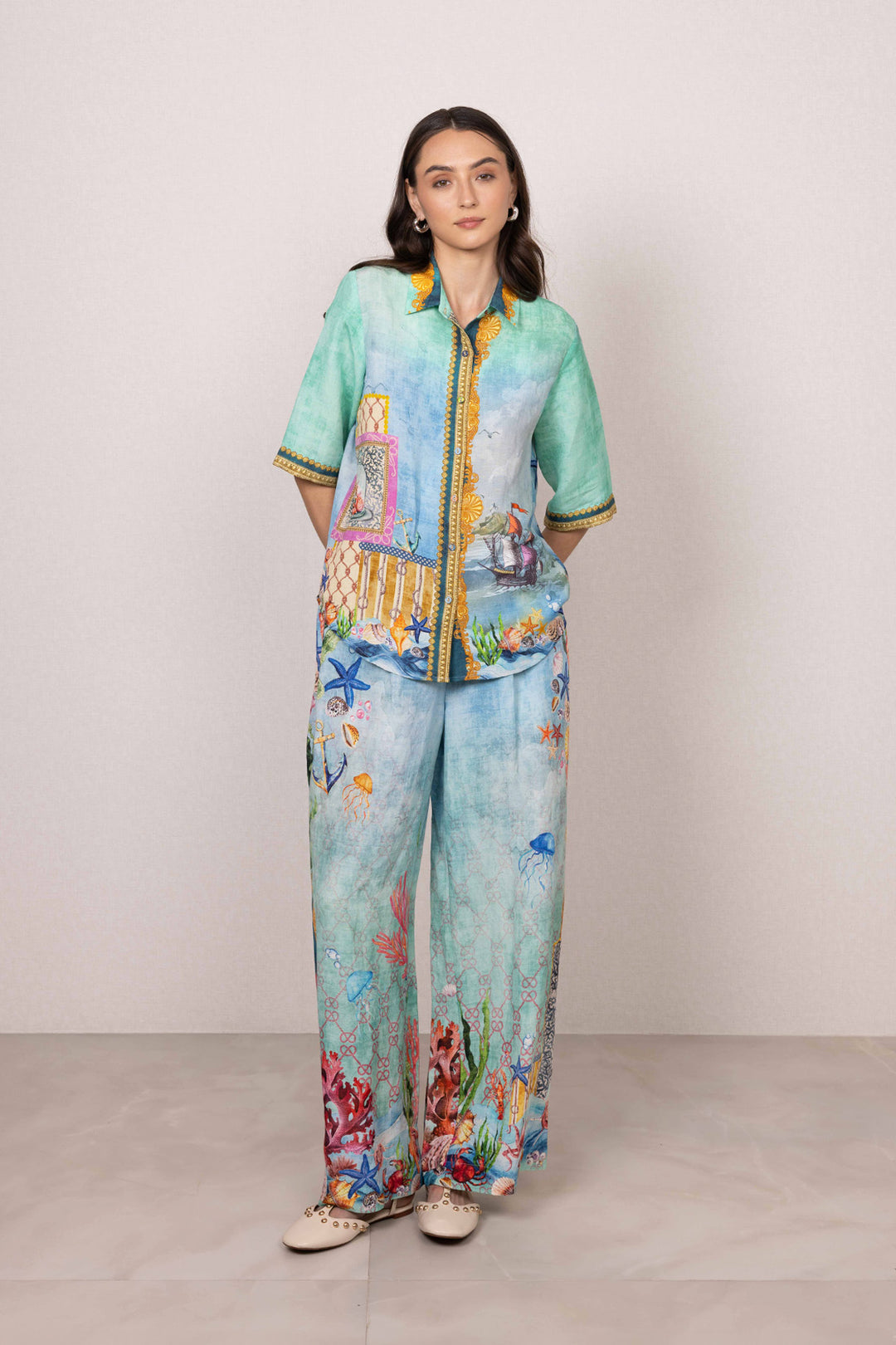 Asterina Buttondown Shirt and Pants