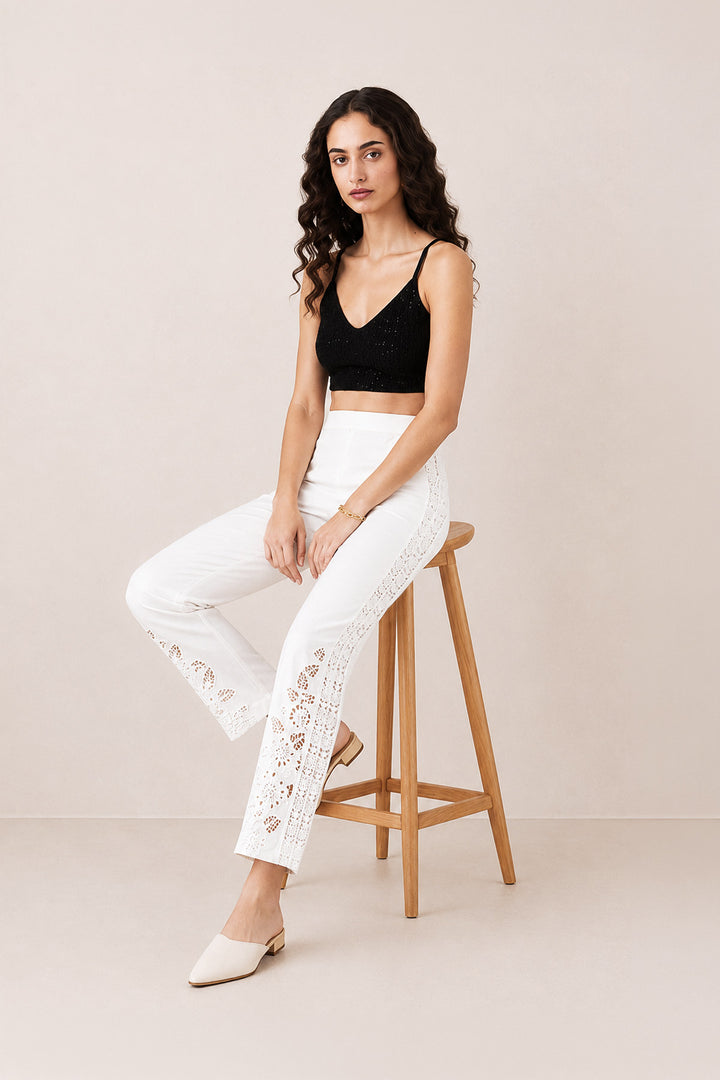 Dalen White Lace Pants