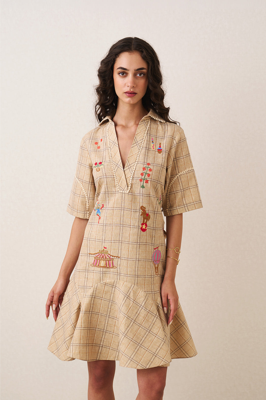 Olivia Collar Flared Dress