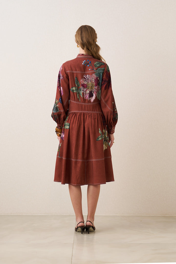 Hollis Wrap Tie Midi Dress
