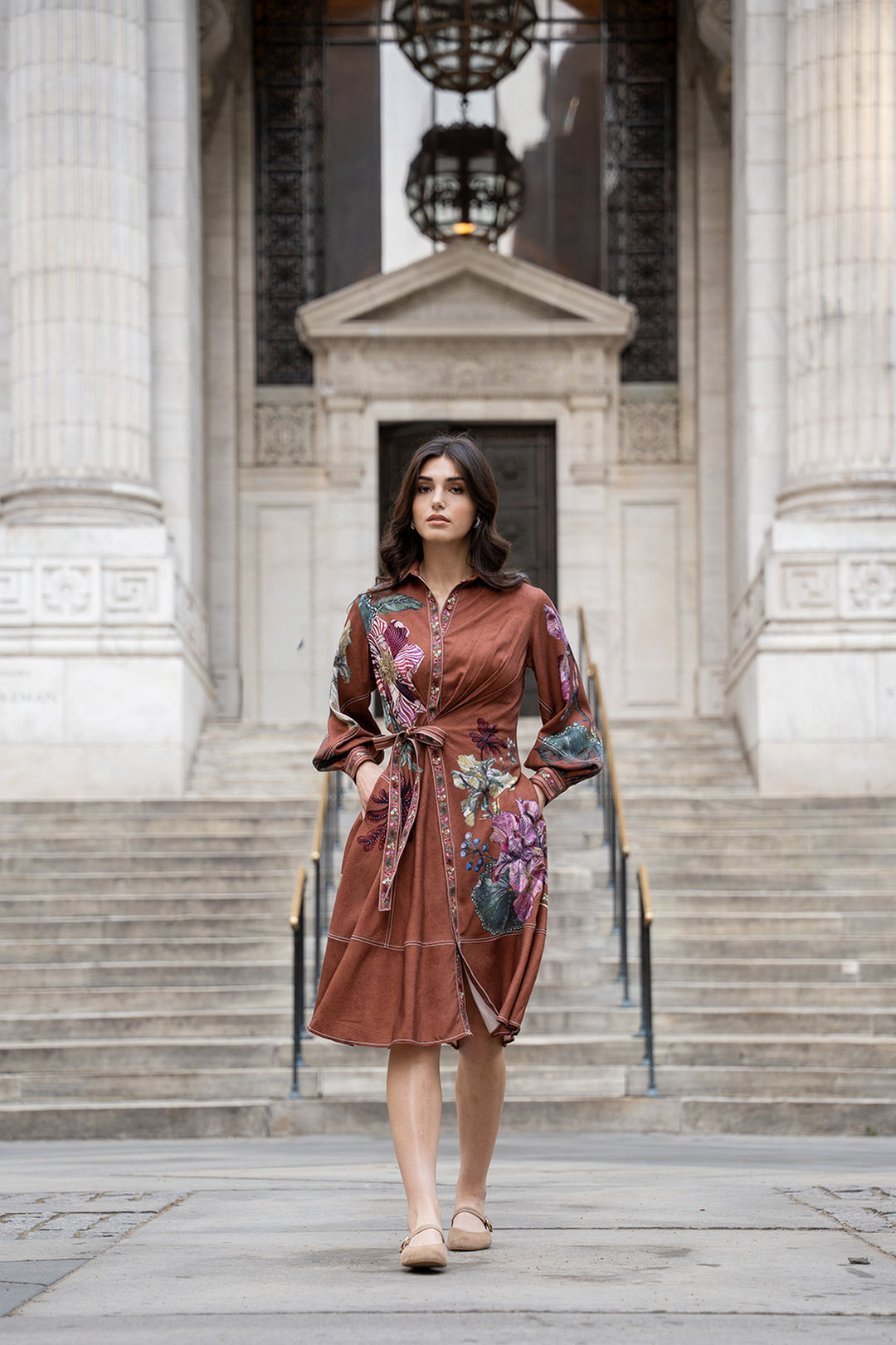 Hollis Wrap Tie Midi Dress