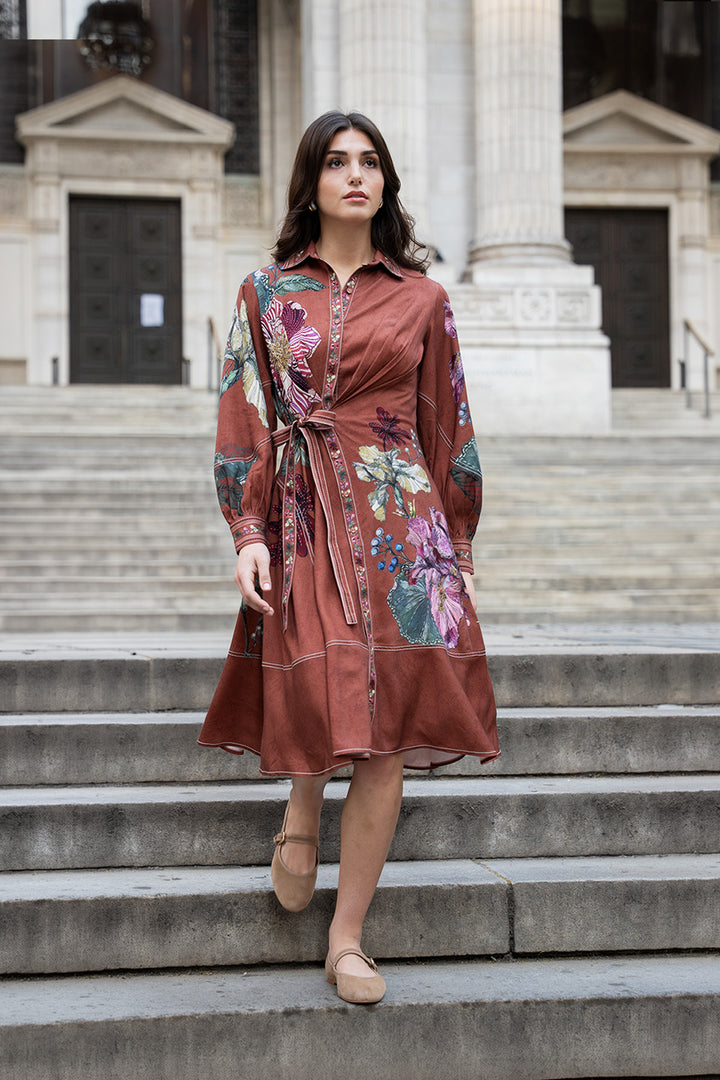 Hollis Wrap Tie Midi Dress