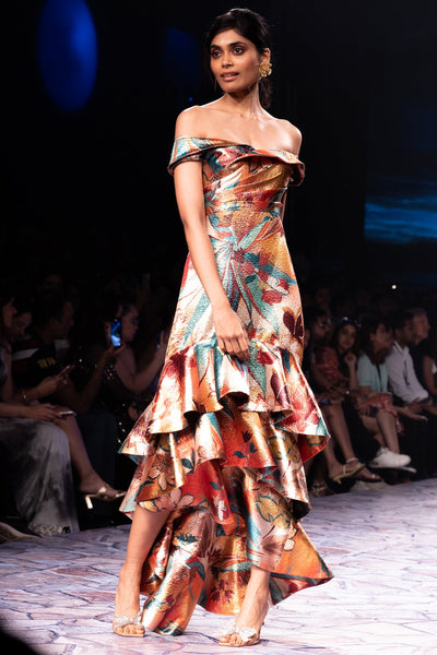 Shriya Saran in Renata Tiered Midi Dress