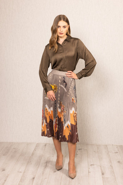 Tawny Pleated Skirt