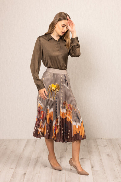 Tawny Pleated Skirt