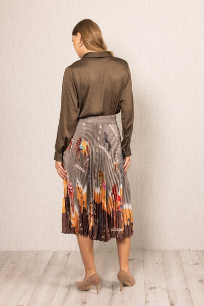 Tawny Pleated Skirt