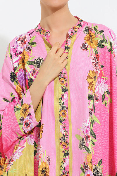 Ranna Gill Bowie Daisy print linen kaftan and pants set.