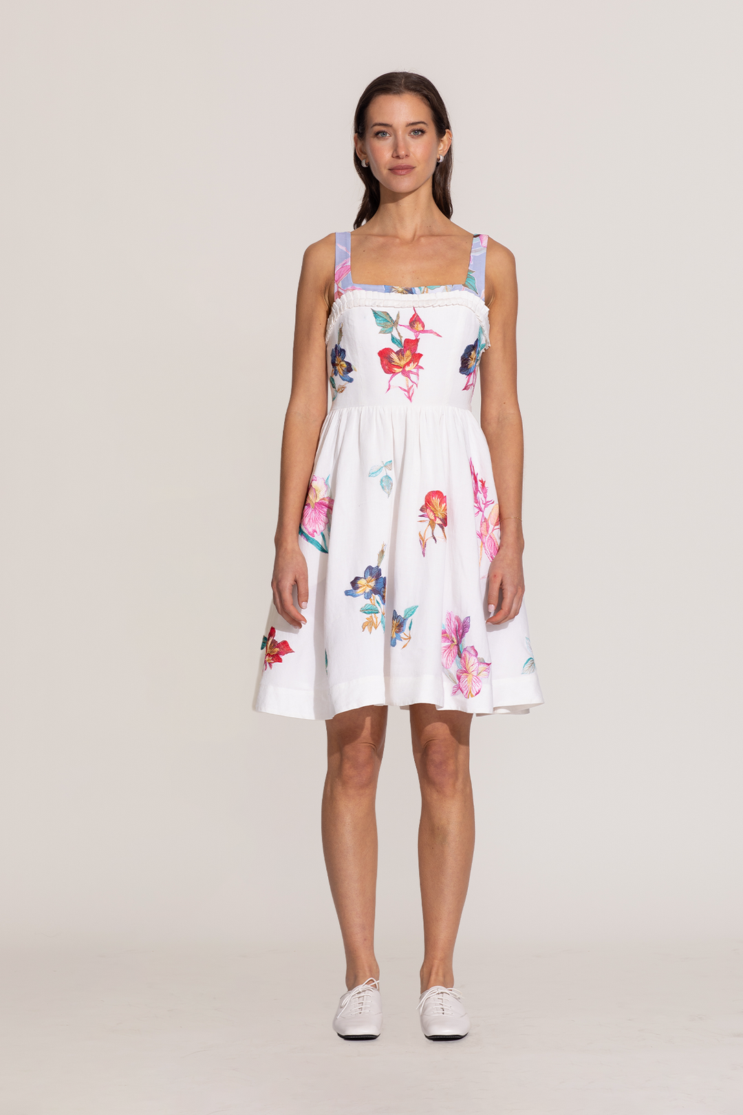 Saffy Pleated Trim Mini Dress