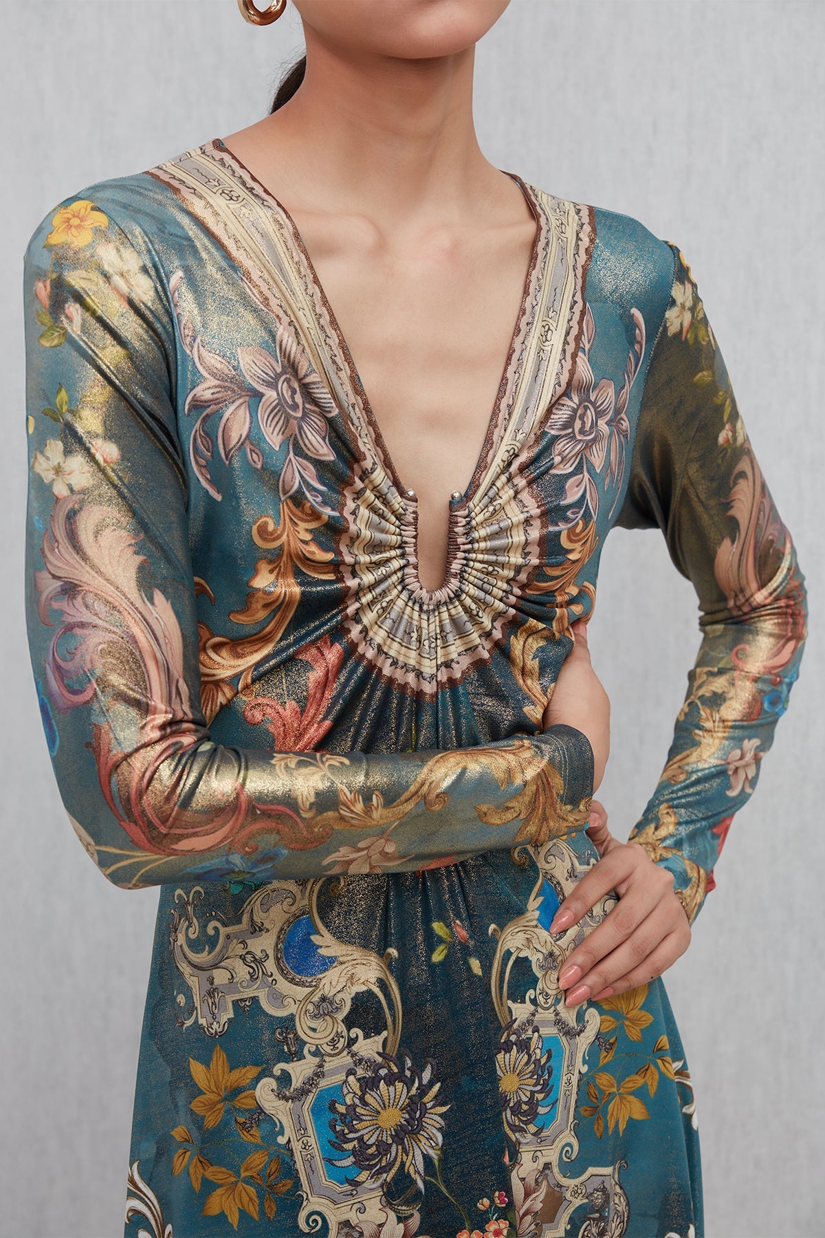 Marilla Gathered Midi Dress