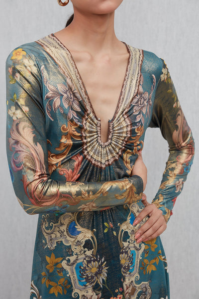 Marilla Gathered Midi Dress