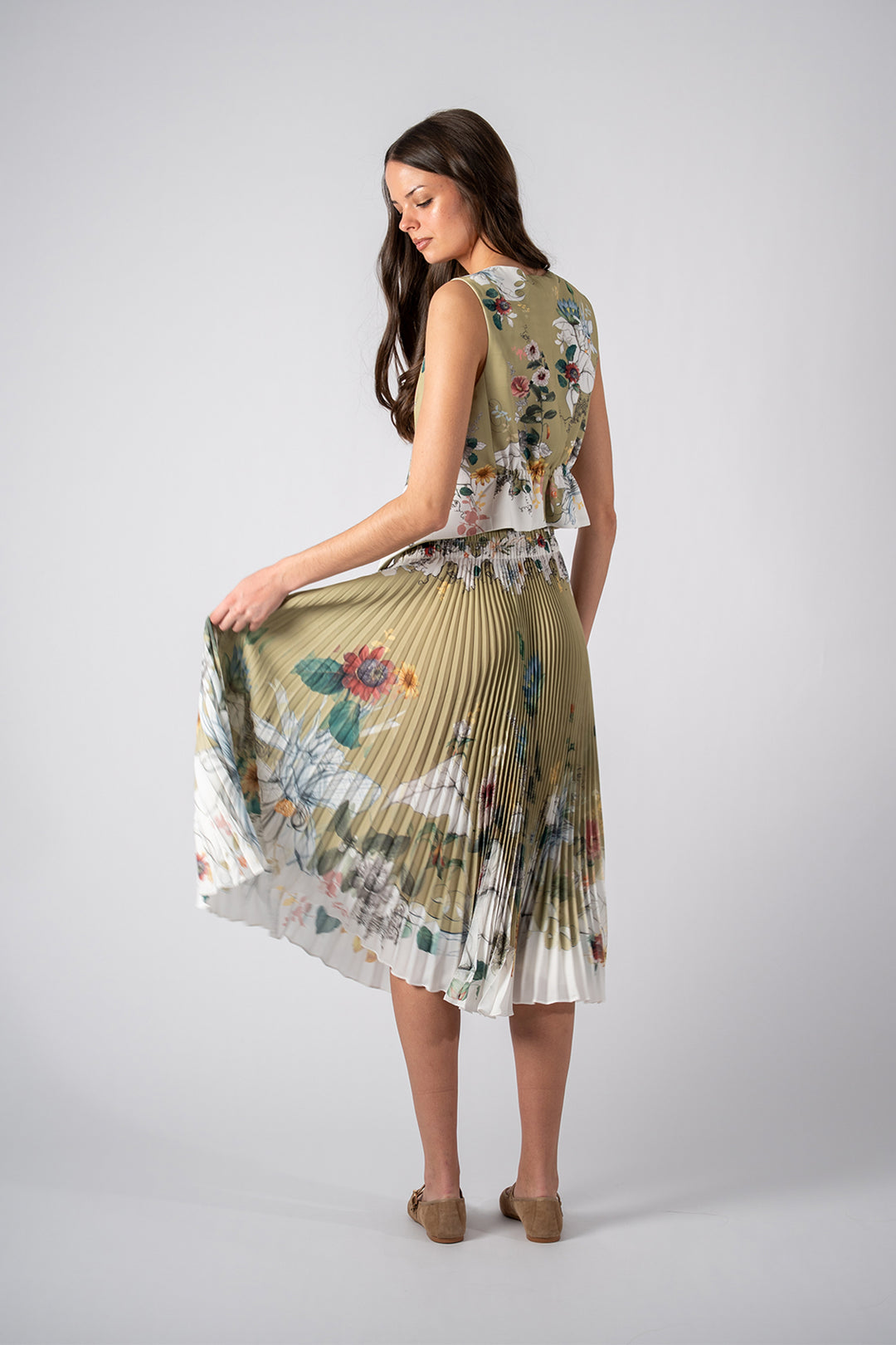 Lirena Waistcoat and Pleated Skirt set