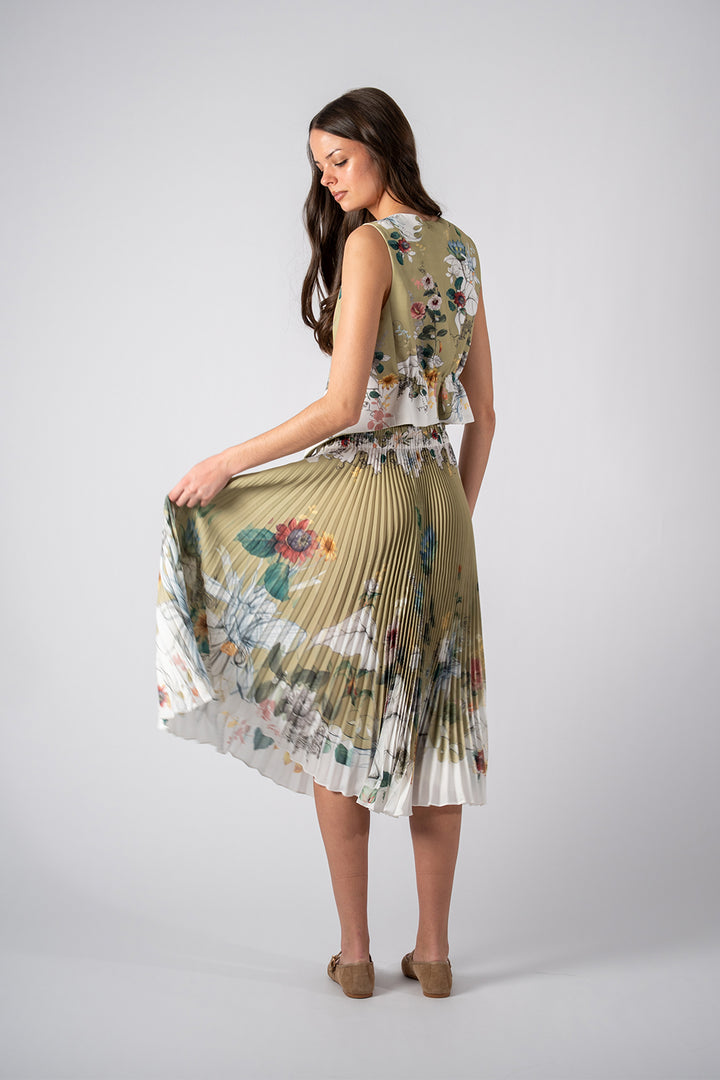 Lirena Waistcoat and Pleated Skirt set