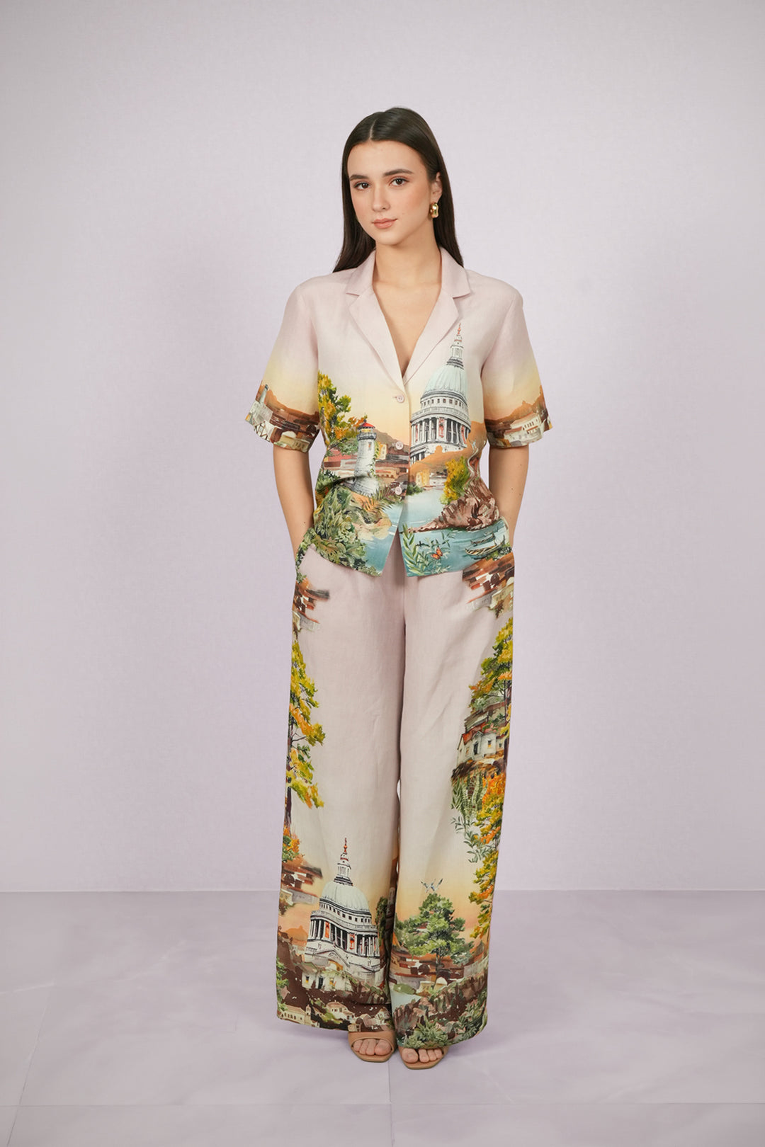 Ravena Knotch Collar Shirt and Pants